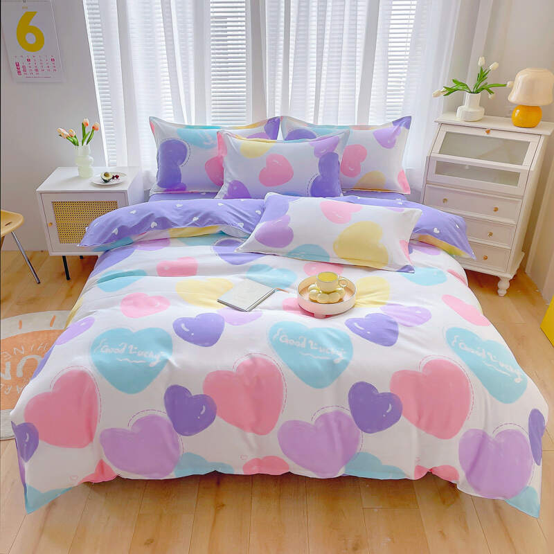 Printed Bed Sheet Set - Bubble Heart