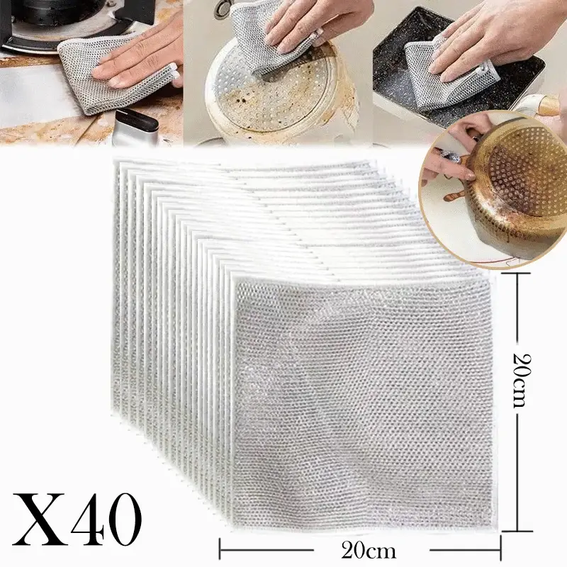 🔥Last Day Promotion 49% OFF🔥Multipurpose Wire Miracle Cleaning Cloths-Buy 20 Get 20 (40 PACK👍EACH JUST $0.99 ONLY TODAY)