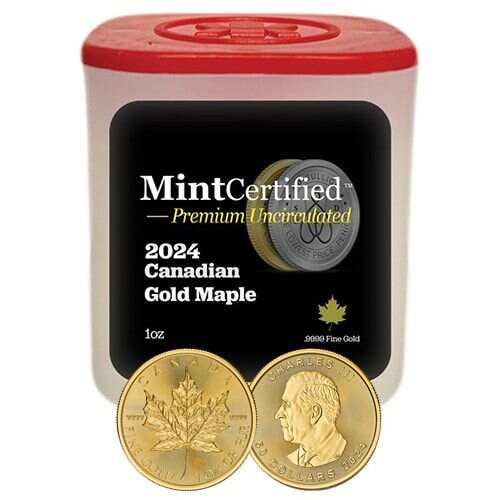 2024 1 oz Canadian Gold Maple Leaf $50 Coin BU