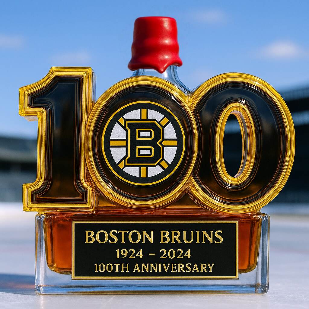 Boston Bruins 100th Anniversary Whiskey Bottle