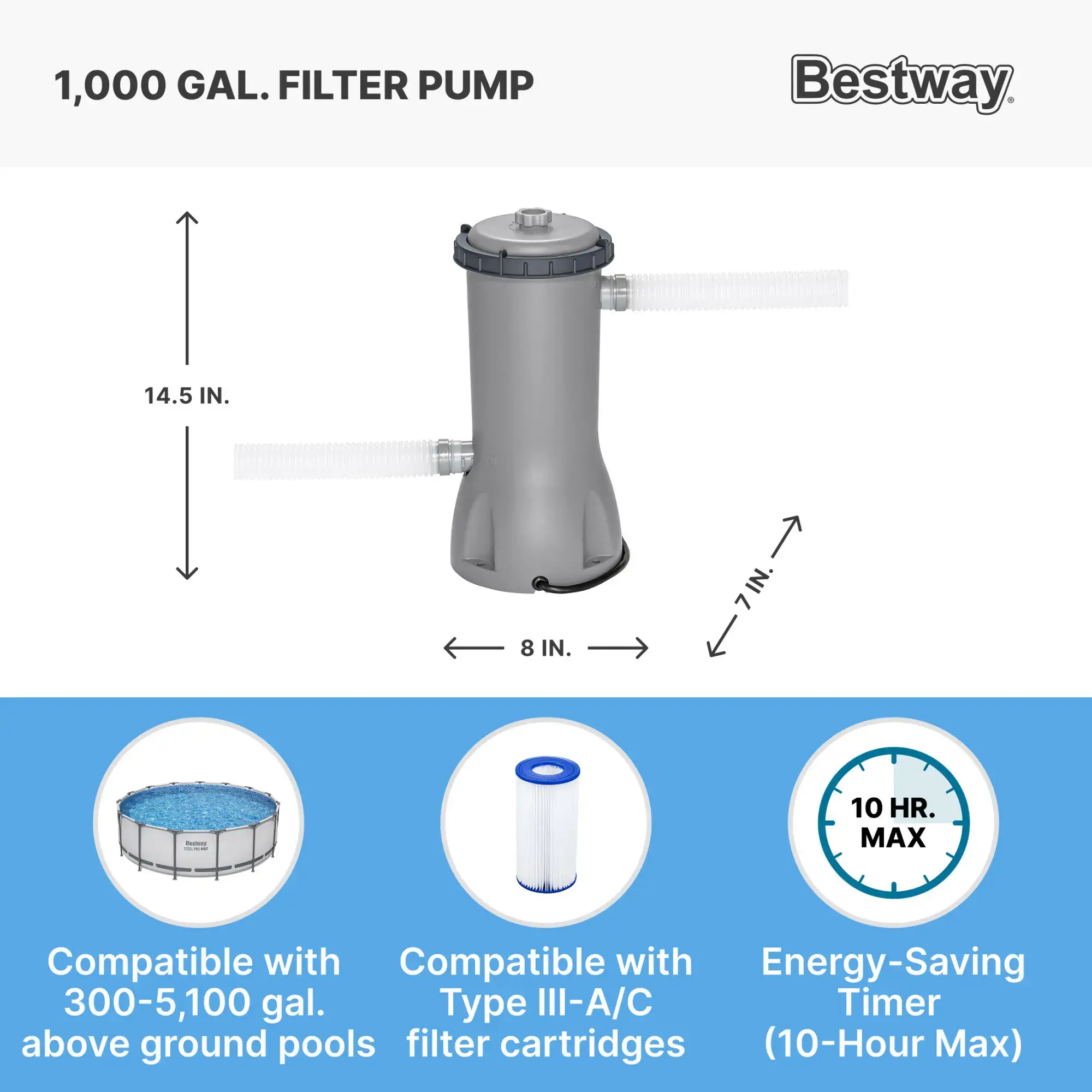 Bestway Steel Pro MAX Round Above Ground Swimming Pool Outdoor