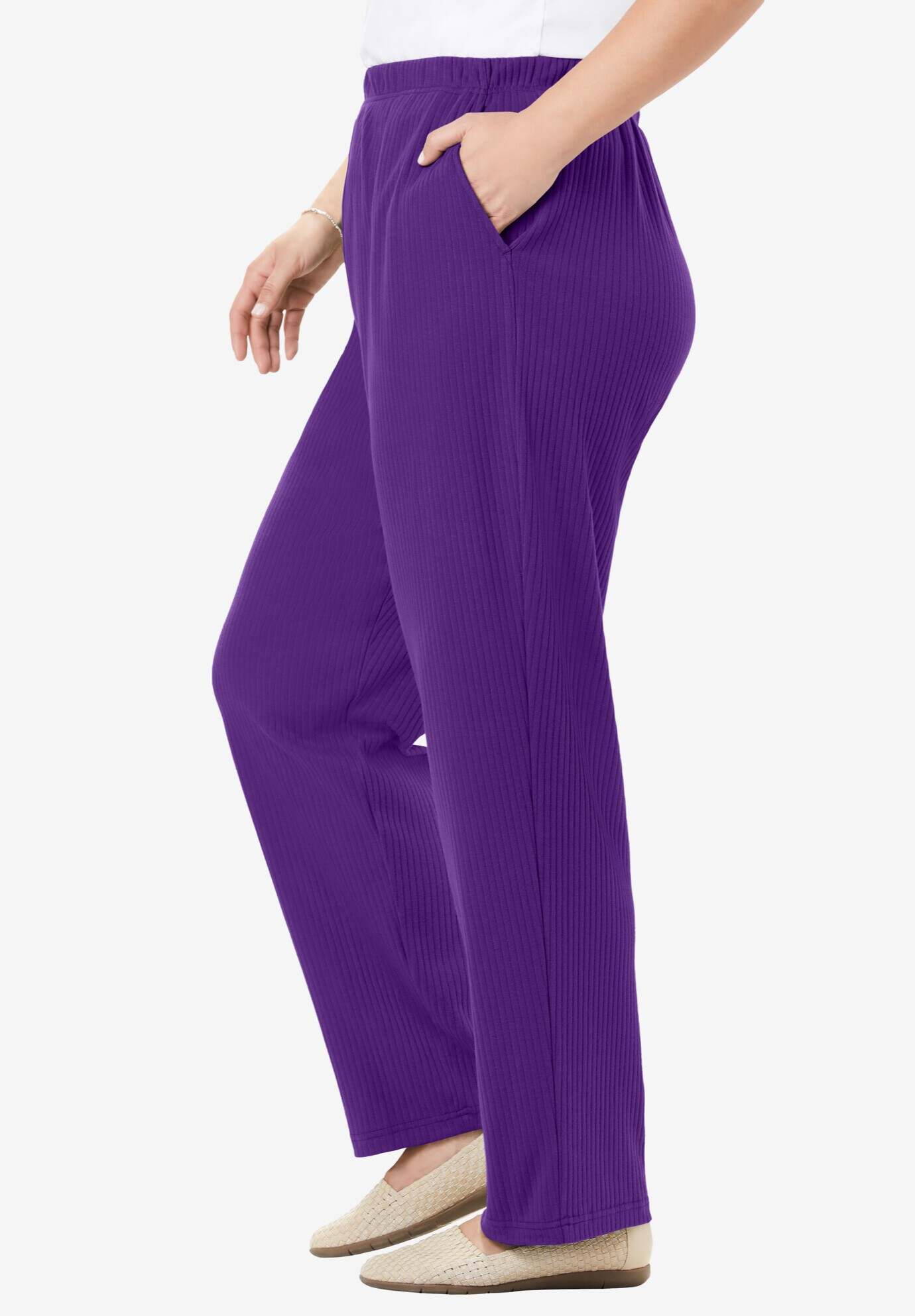 7-Day Knit Ribbed Straight Leg Pant