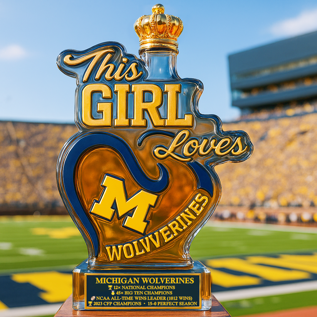 University of Michigan Wolverines Glory Whiskey Bottle
