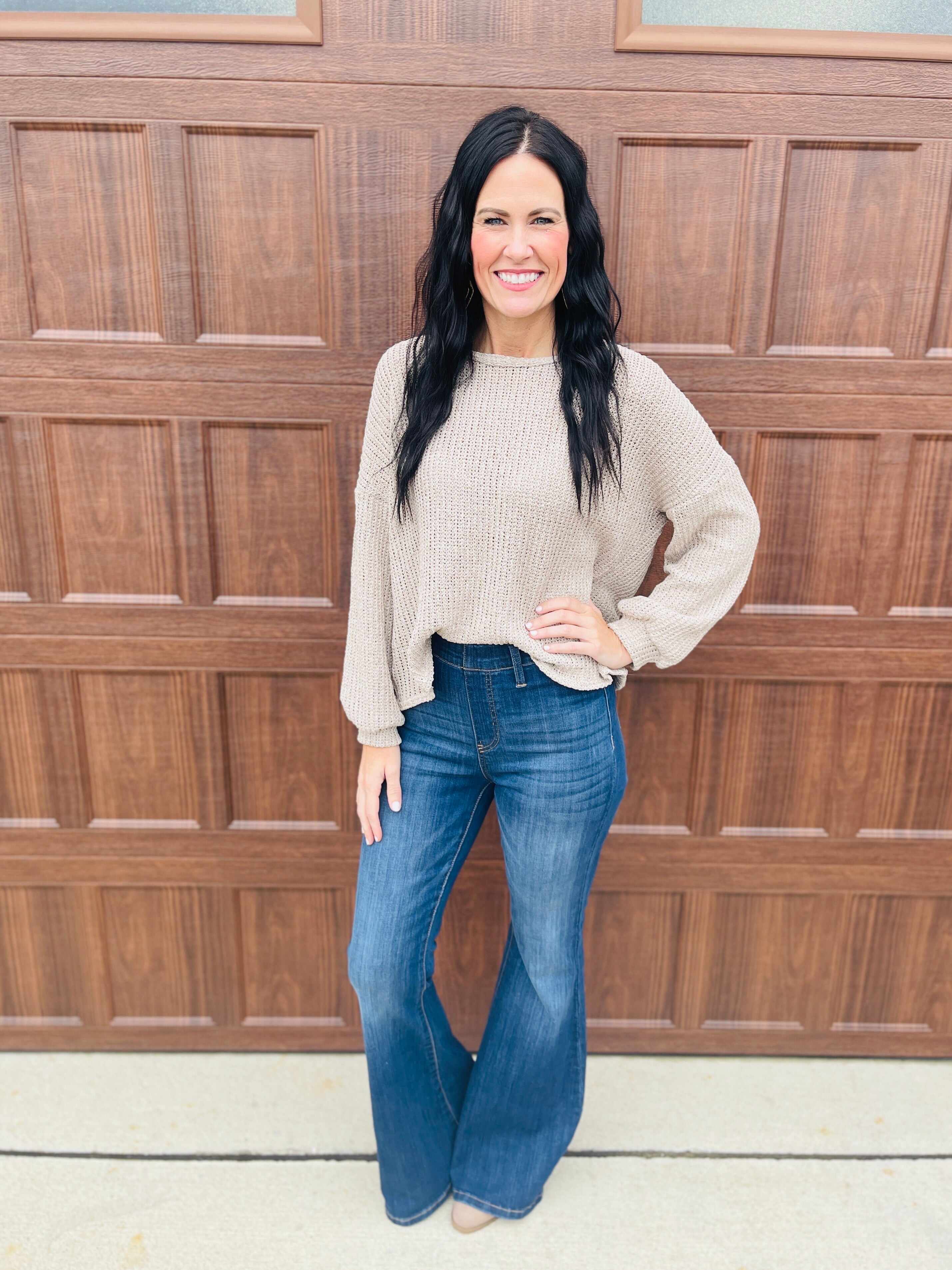 REG/CURVY Dream On Pull On Flare Jeans