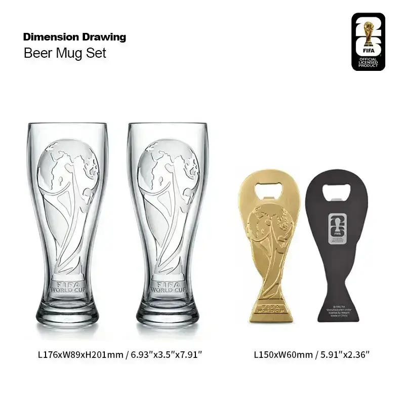 2026 Shatterproof Mugs （Not glass）and Magnetic Gold Opener set---Raise a cup to Victory Drink Drinkware Premium Soccer Gifts soccer fan gear
