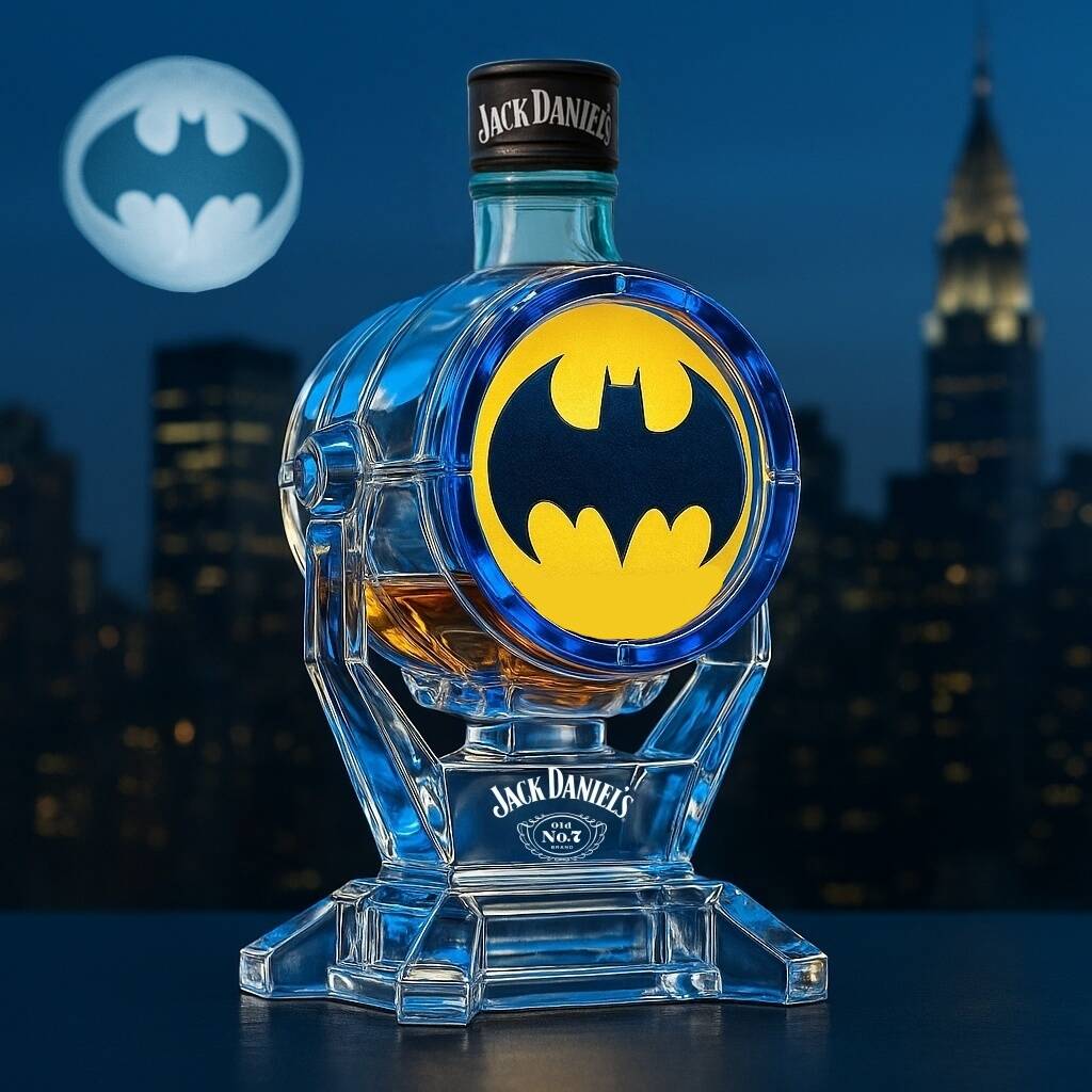 The Bat-Signal Whiskey Bottle