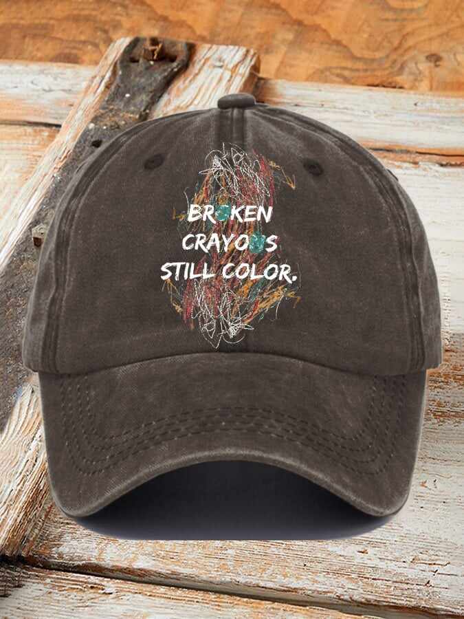 Casual Broken Crayons Still Color Print Baseball Cap