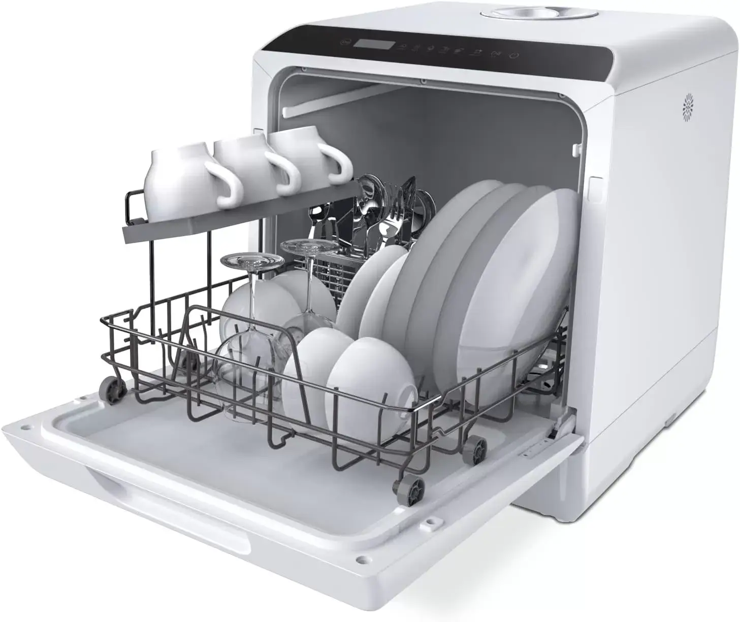 Hermitlux Countertop Dishwasher, 5 Washing Programs Portable Dishwasher With 5-Liter Built-in Water Tank, No Hookup Needed