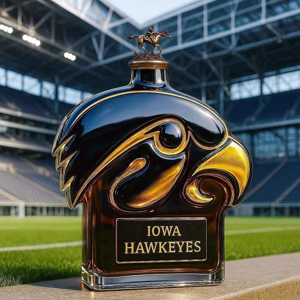 Iowa Hawkeyes Whiskey Bottle