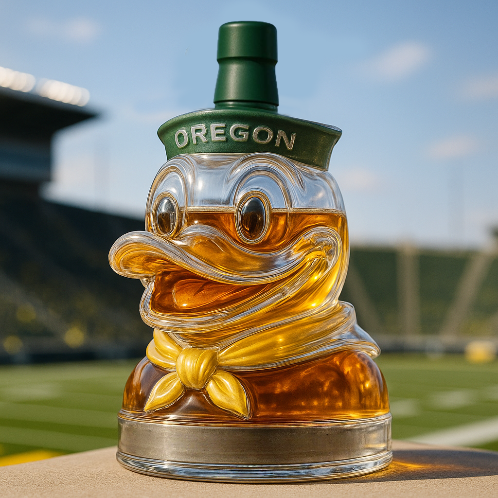 University of Oregon Duck Whiskey Bottle