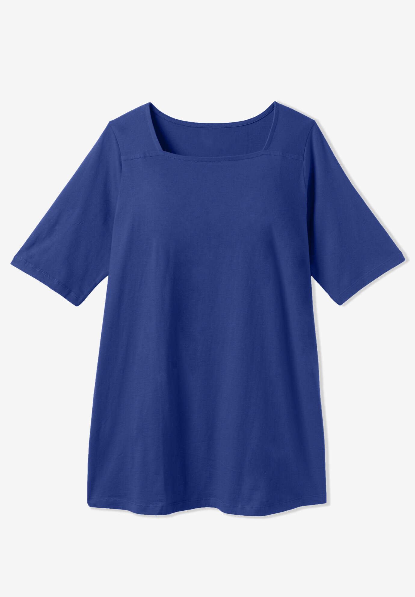 Perfect Elbow-Sleeve Square-Neck Tee