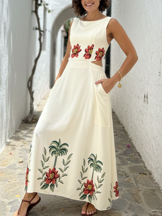 🔥Summer Arrivals🌟Island Floral Print Vest And Skirt Stretch Two-piece Set