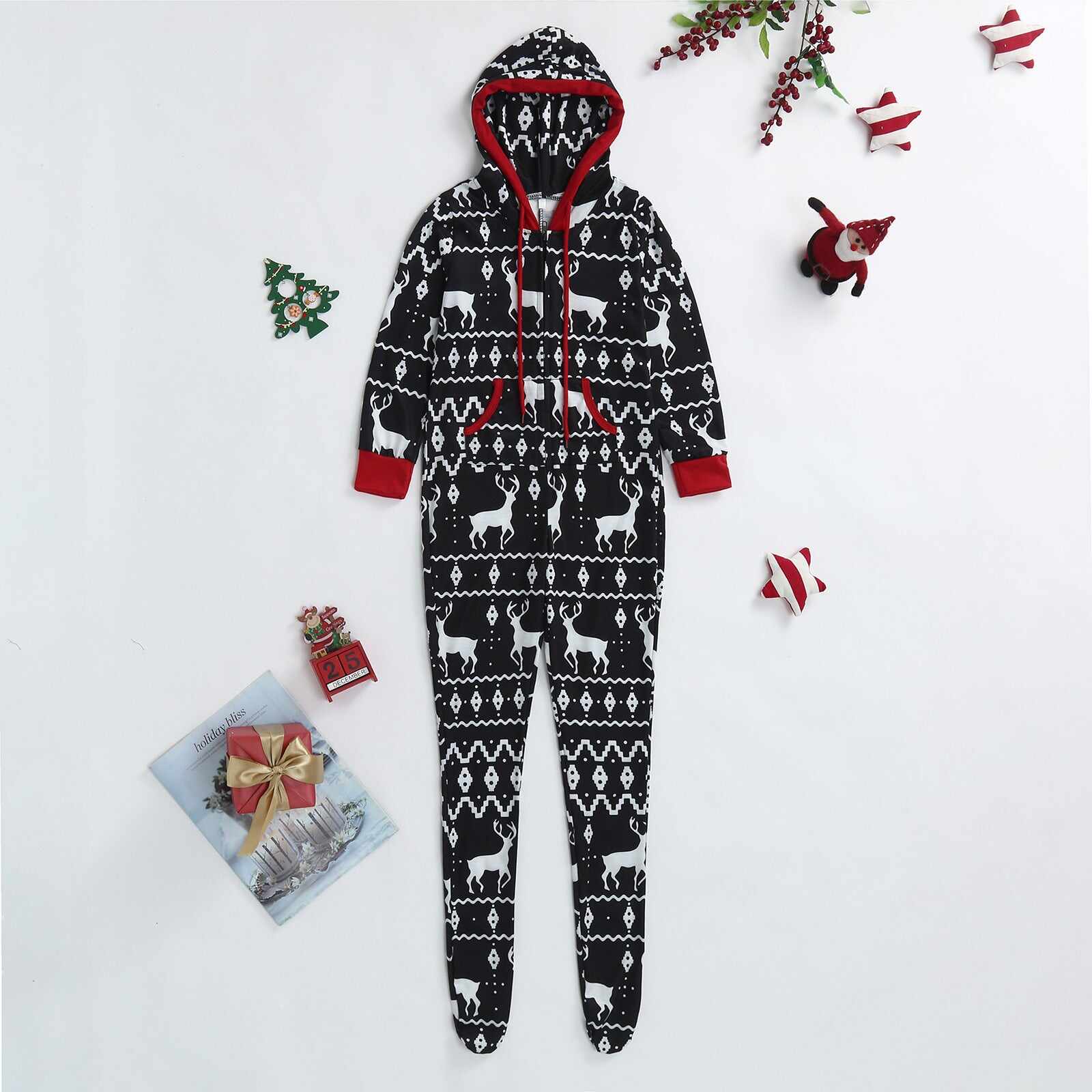 Family Christmas Matching One-Piece Pullover Pajama Set