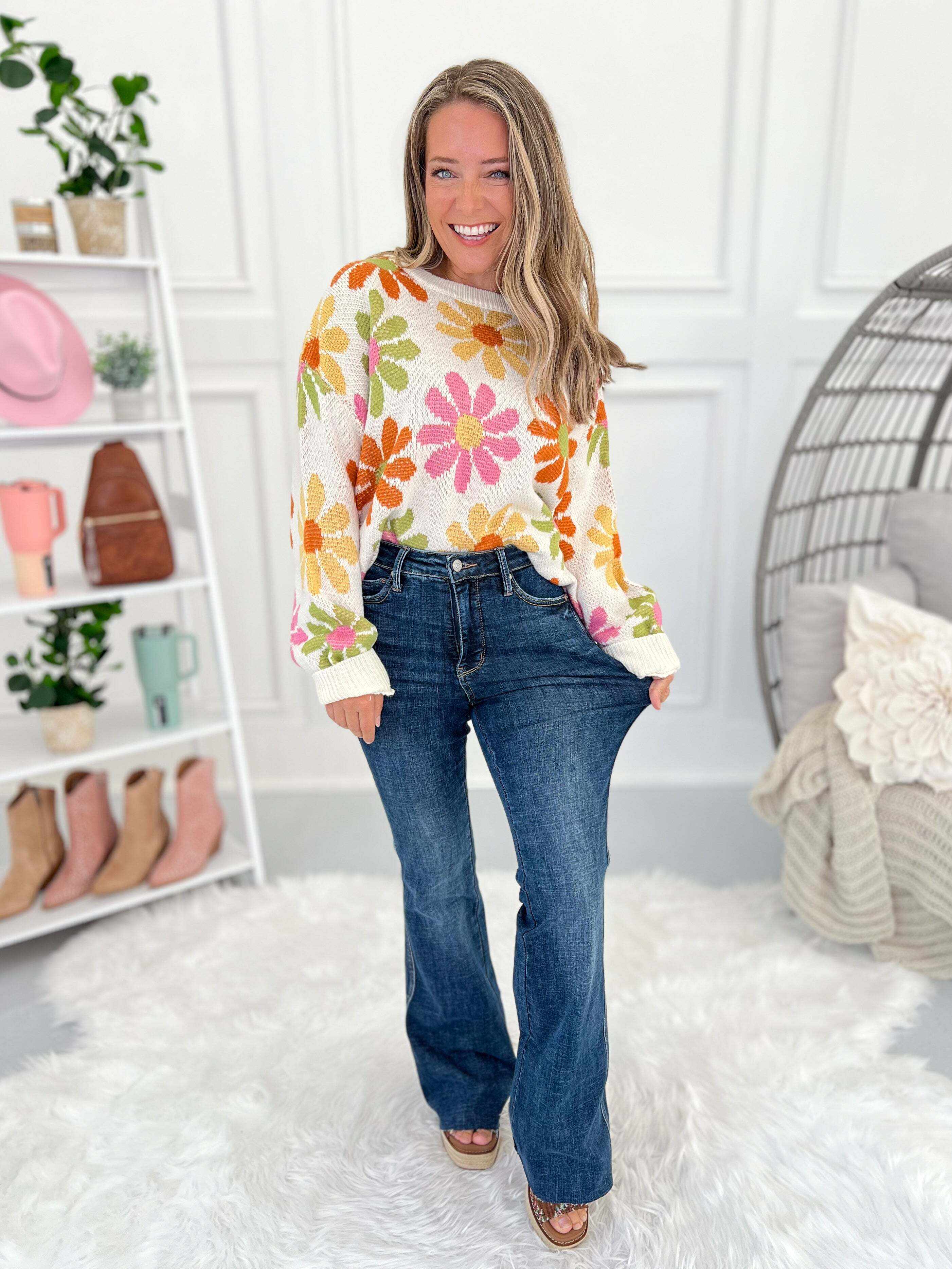 Days Of Our Lives - Christmas Tummy Control Flare Jeans- Final Sale