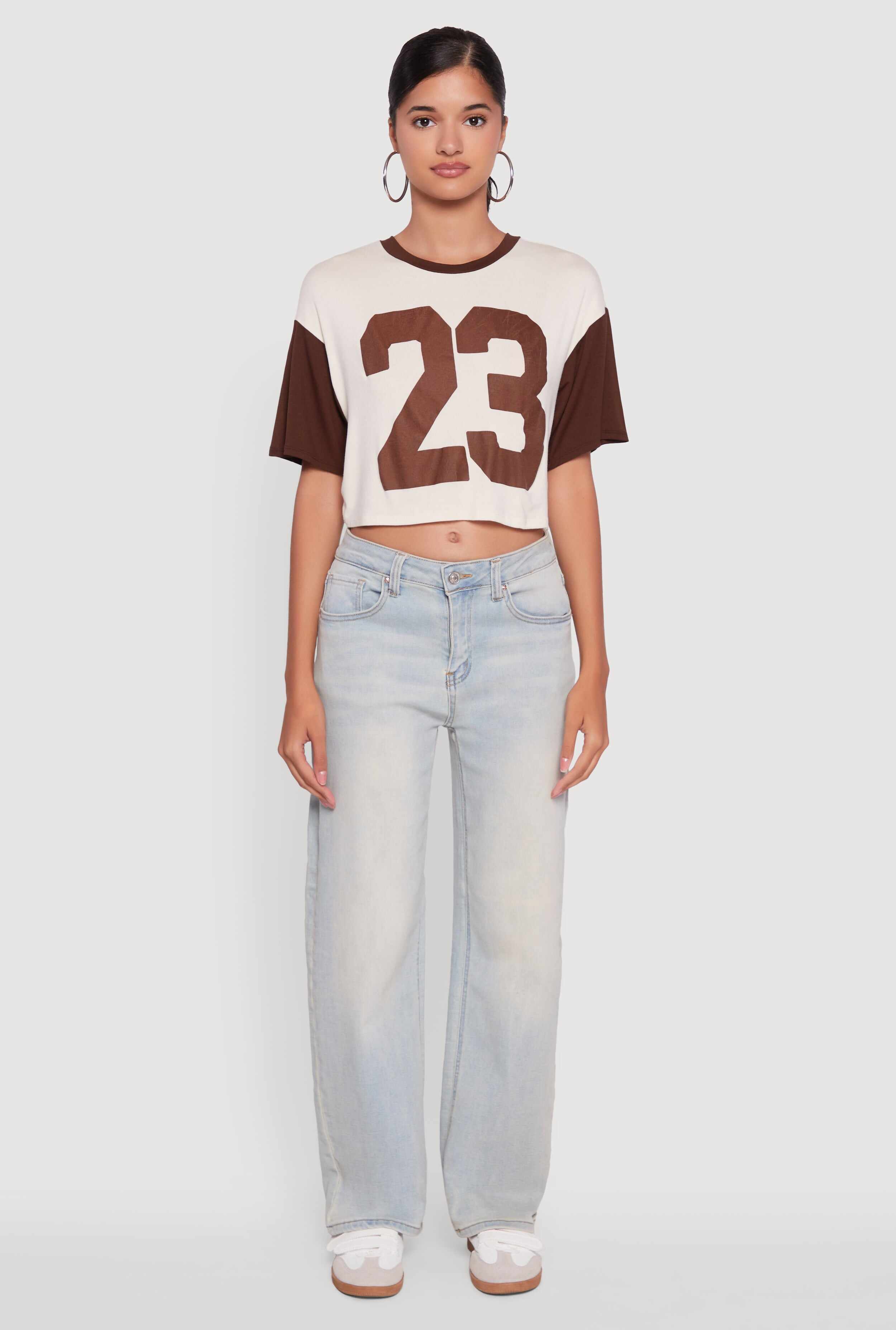 23 Graphic Cropped Football T-Shirt