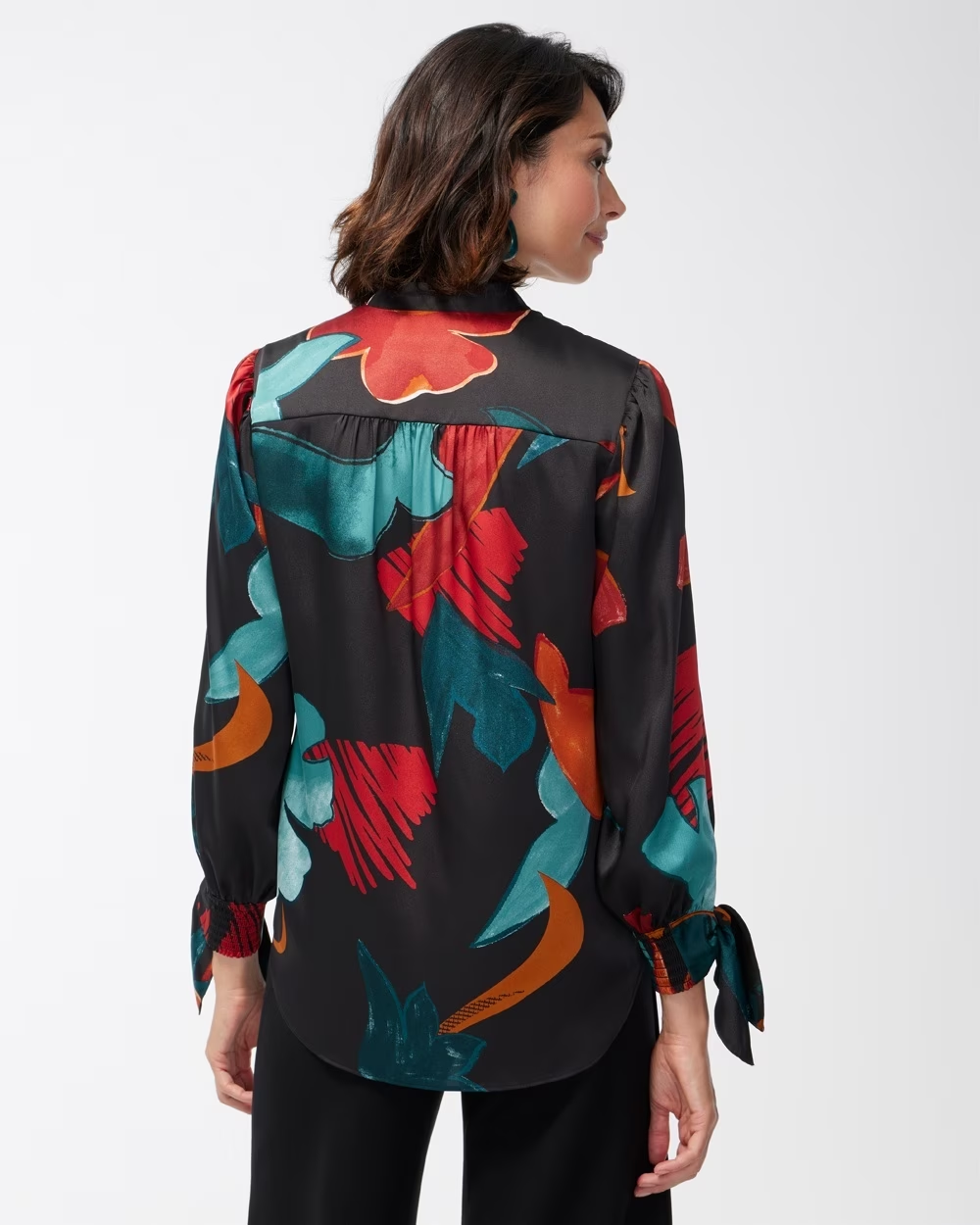 Abstract Floral Print Shirt