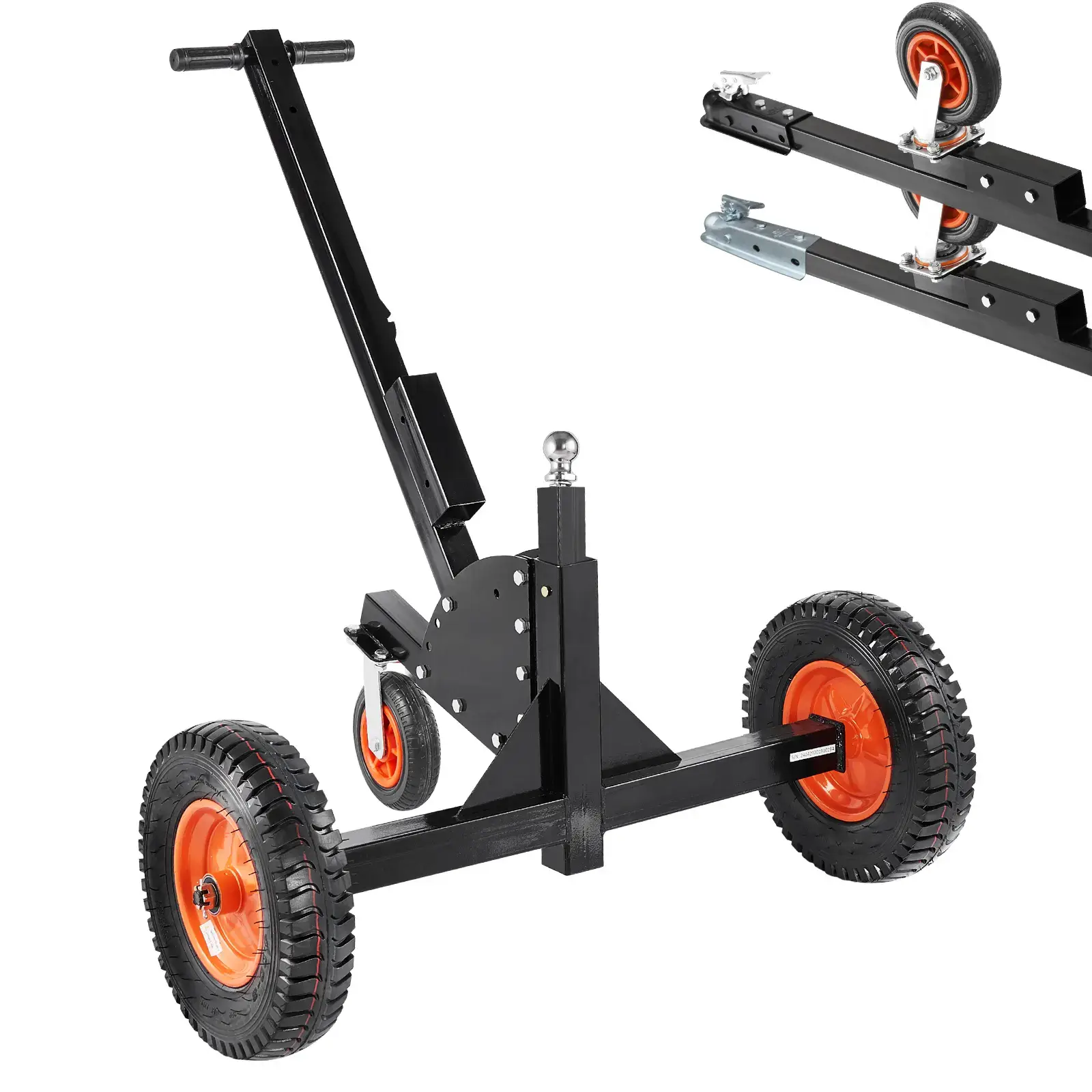 Trailer Dolly, Max. 15000lbs Towing Capacity, 2 in 1 Trailer Mover with 22'' / 26'' Height & 2'' Ball, 16'' Pneumatic Tires & Universal Wheel, for Moving Car RV