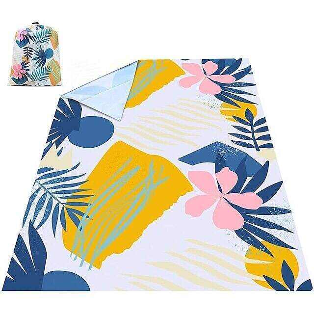 1pc Waterproof Plaid Polyester Picnic Blanket, Pocket Picnic Mat for Beach Summer