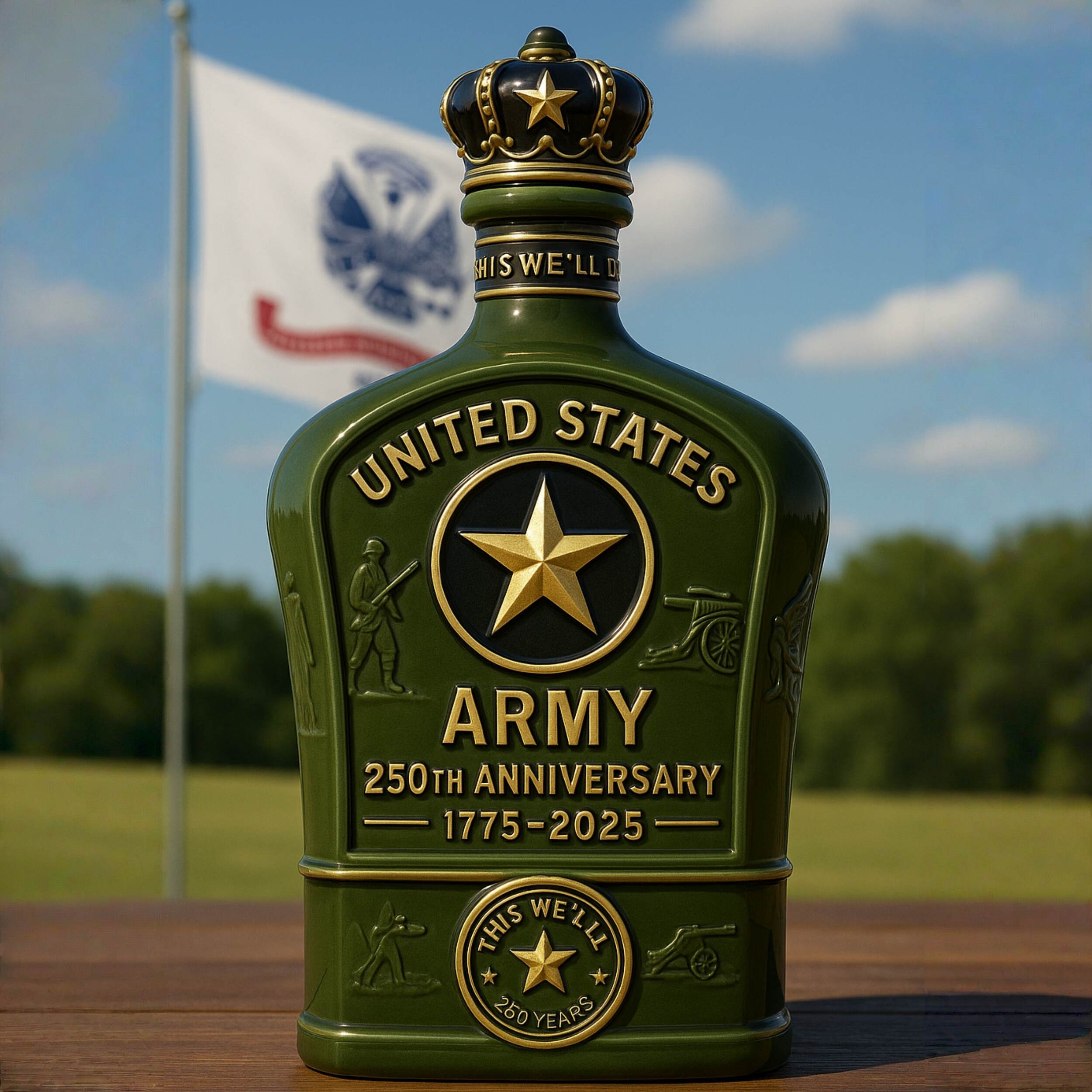 U.S. Army 250th Anniversary Whiskey Bottle
