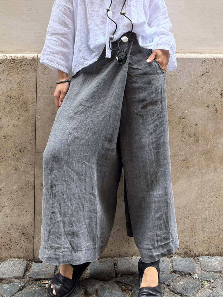 🔥Summer Arrivals🌟Women's Cotton And Linen Casual Wide Leg Pants