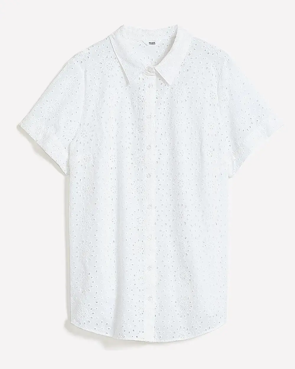 Short-Sleeve Eyelet Blouse