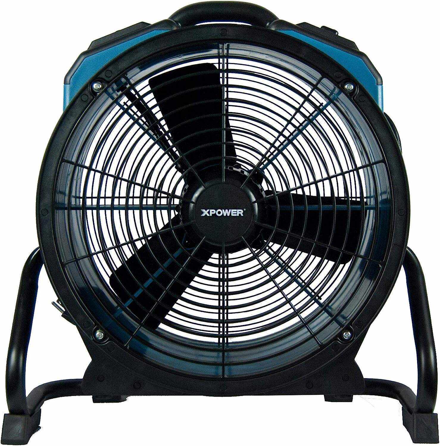 XPOWER X-47ATR 1/3 HP Sealed Motor Axial Air Mover Fan - with Variable Speed Control, 3 Hour Timer - Blue (6 Fans)