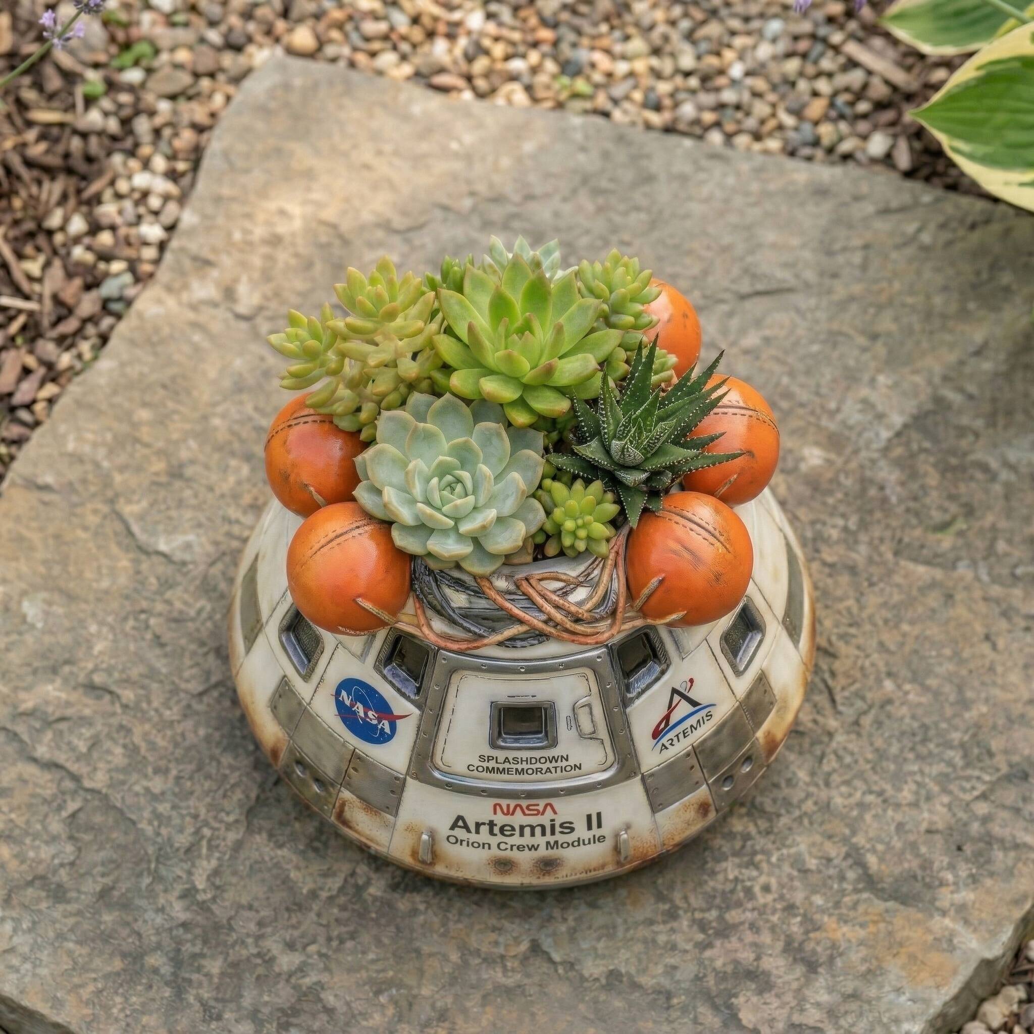 🚀NASA Artemis II Orion Crew Module Splashdown Commemoration Planter !🪴