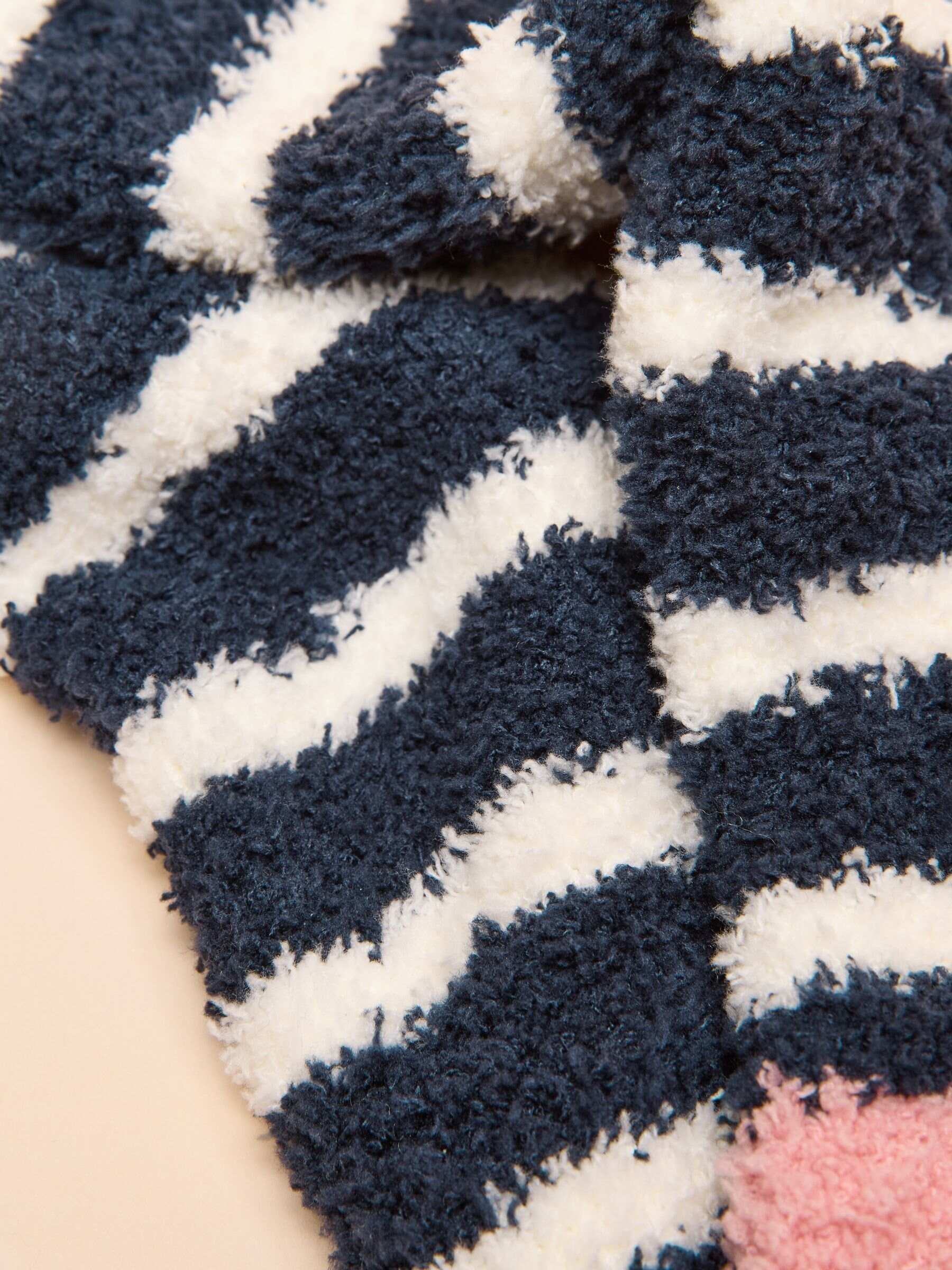 Fluffy Navy Stripe Fluffy Socks