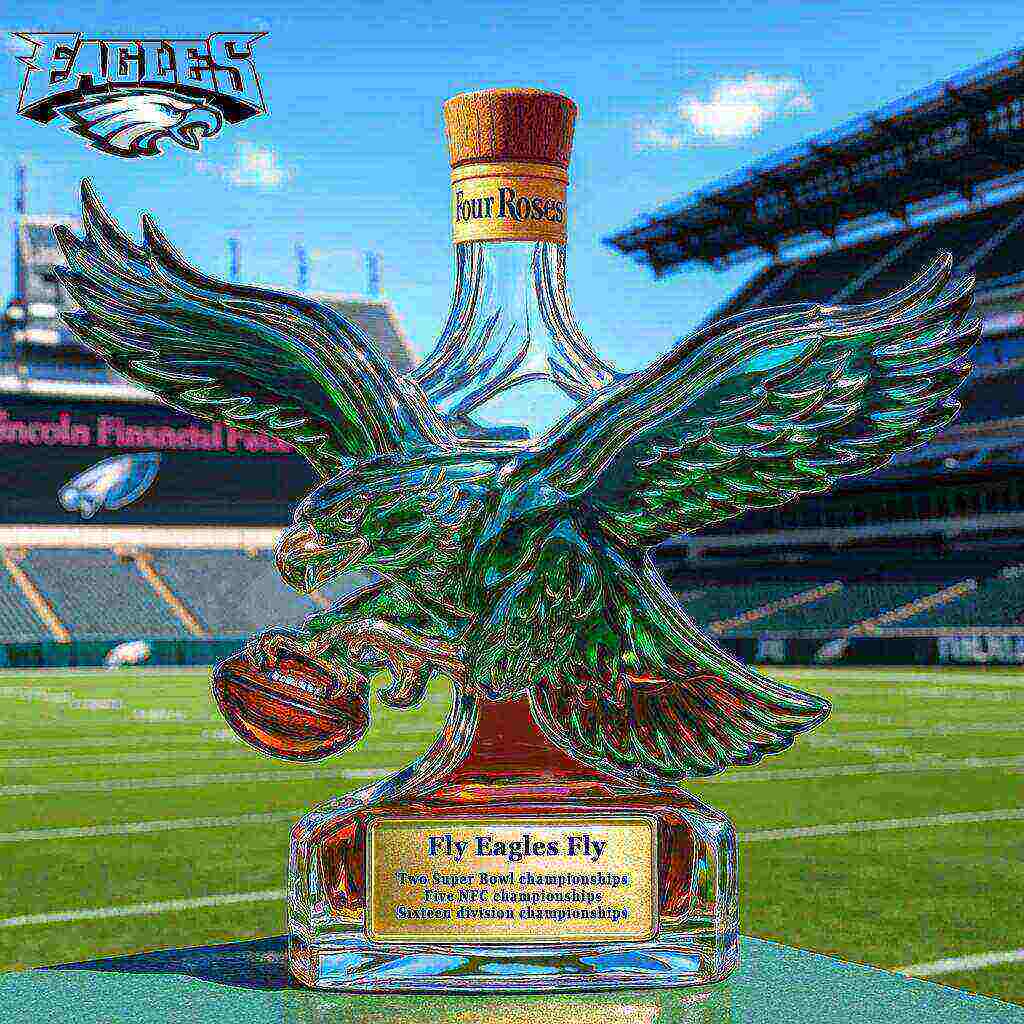 Philadelphia Eagles Retro Logo Whiskey Bottle