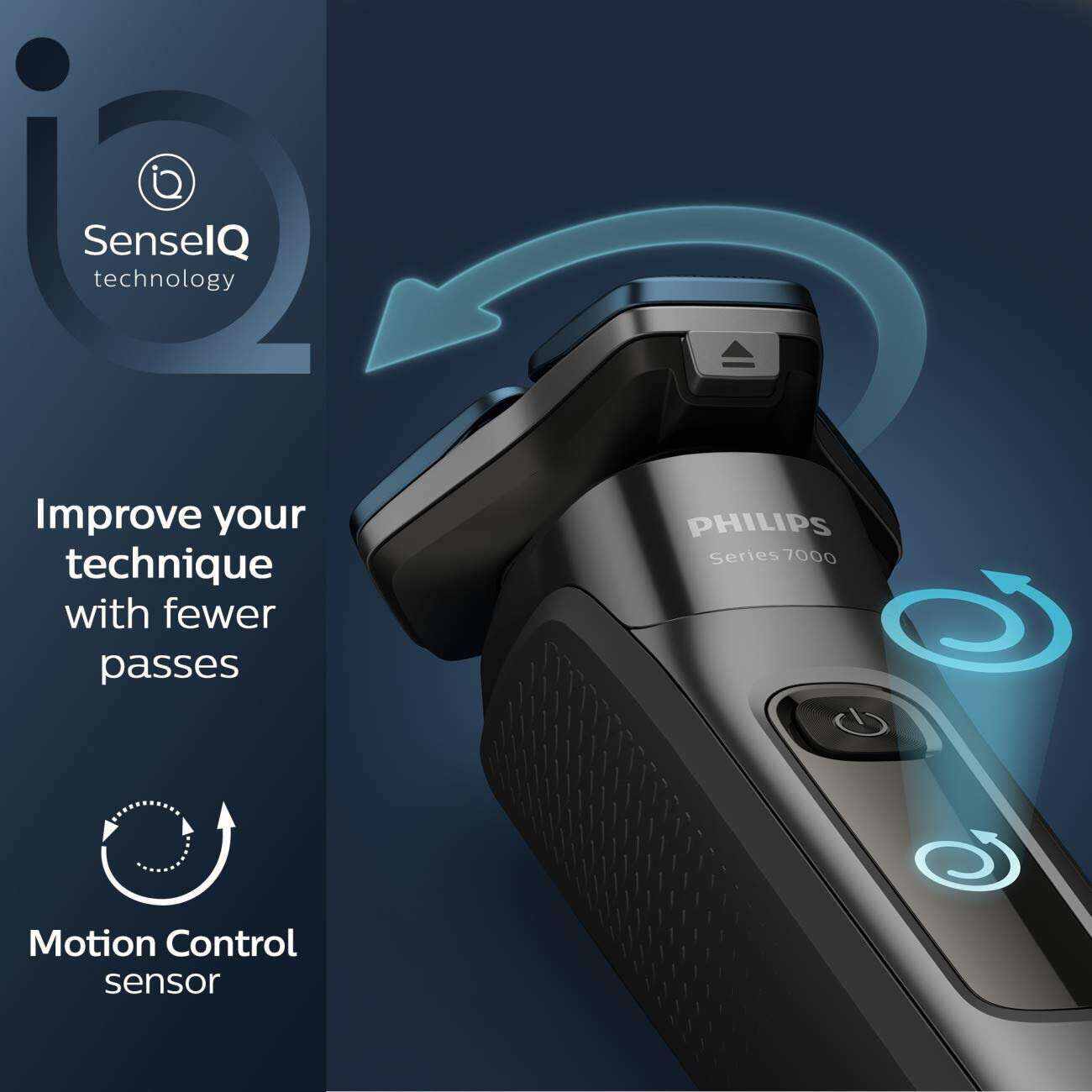 Philips Norelco Shaver 7200, Rechargeable Wet & Dry Electric Shaver with SenseIQ Technology and Pop-up Trimmer S7887/82