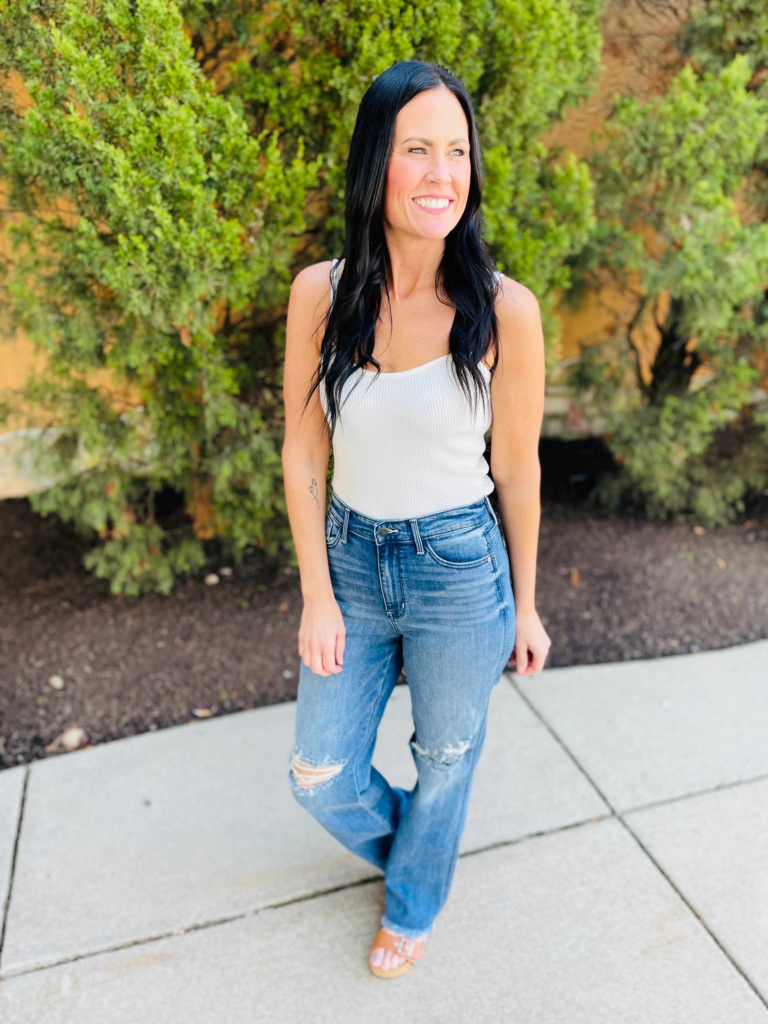 REG/CURVY Straight Up Wide Leg Straight Jeans