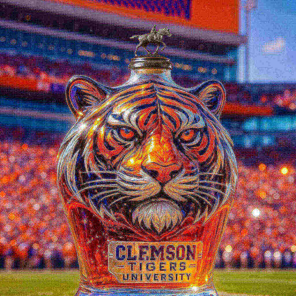 Clemson Tigers Whiskey Bottle