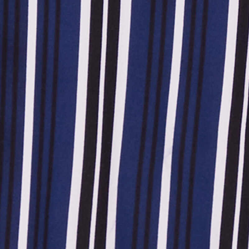 Trendy Half Button Tie Waist Striped Midi Shirt Dress