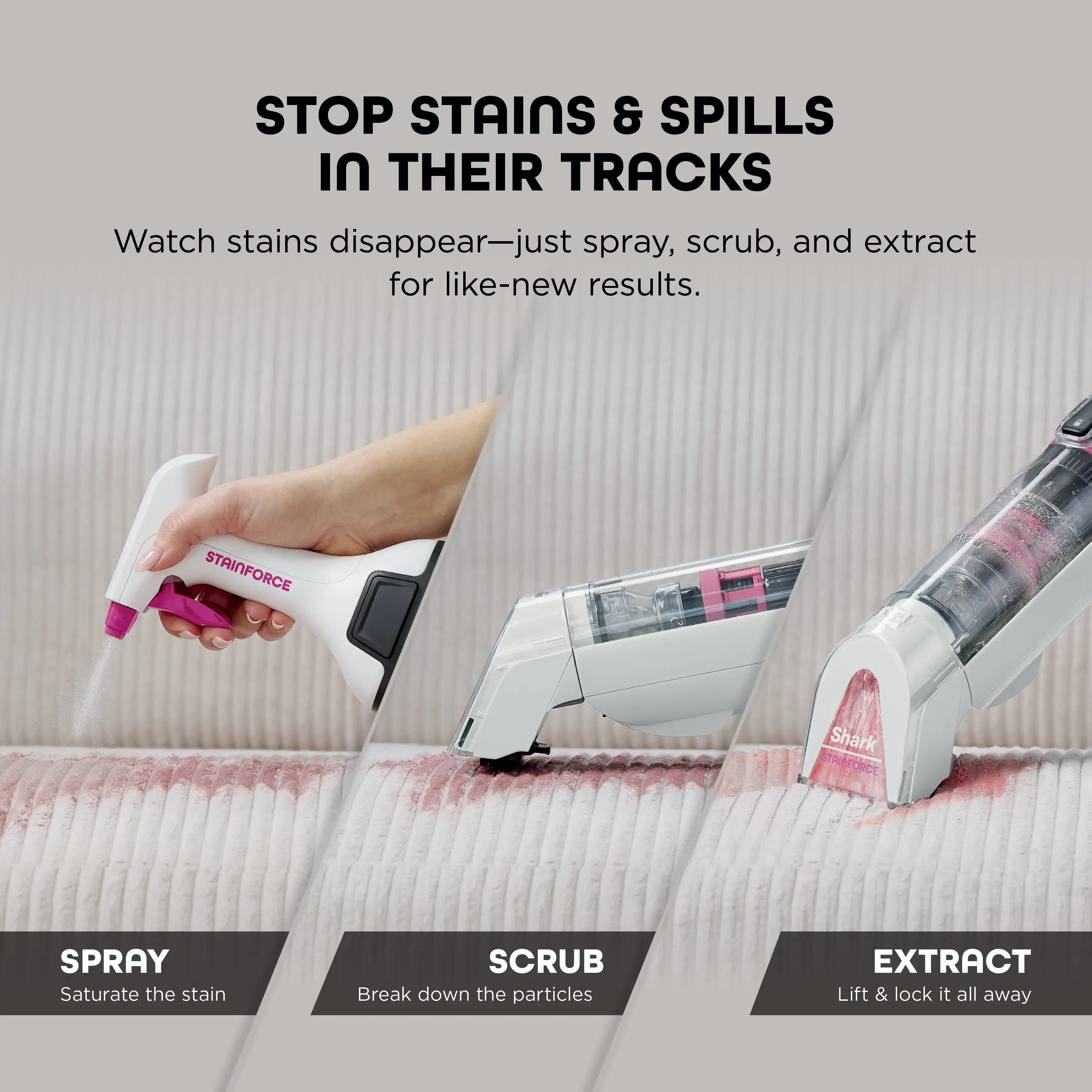 Cordless Portable Stain Cleaner, bagless with self cleaning  - HX100