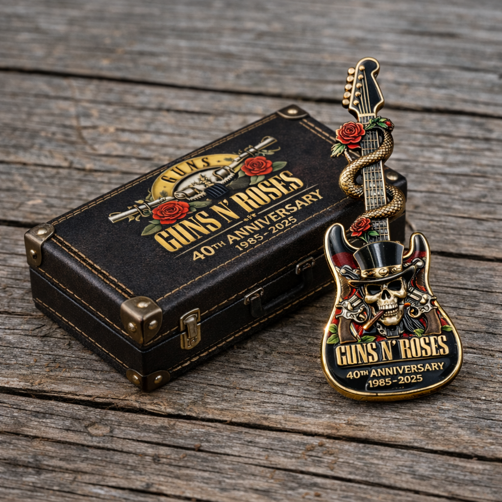 Guns N’ Roses – 40th Anniversary Geepin Resonator Guitar Pin