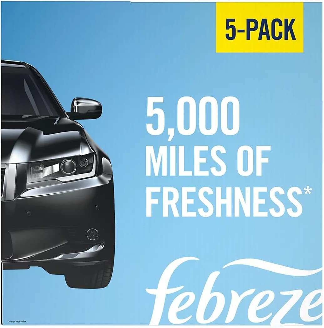 Febreze Car Air Fresheners, New Car Scent, Odor Eliminator for Strong Odors Car Vent Clips (2 Count)