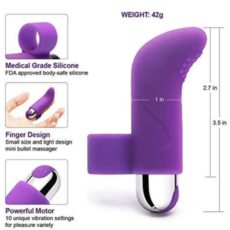 10 Modes Finger Vibrator: Clitoris Massage, G-Spot Stimulation, Rechargeable Vibrating Egg - Sex Toy for Women Masturbation