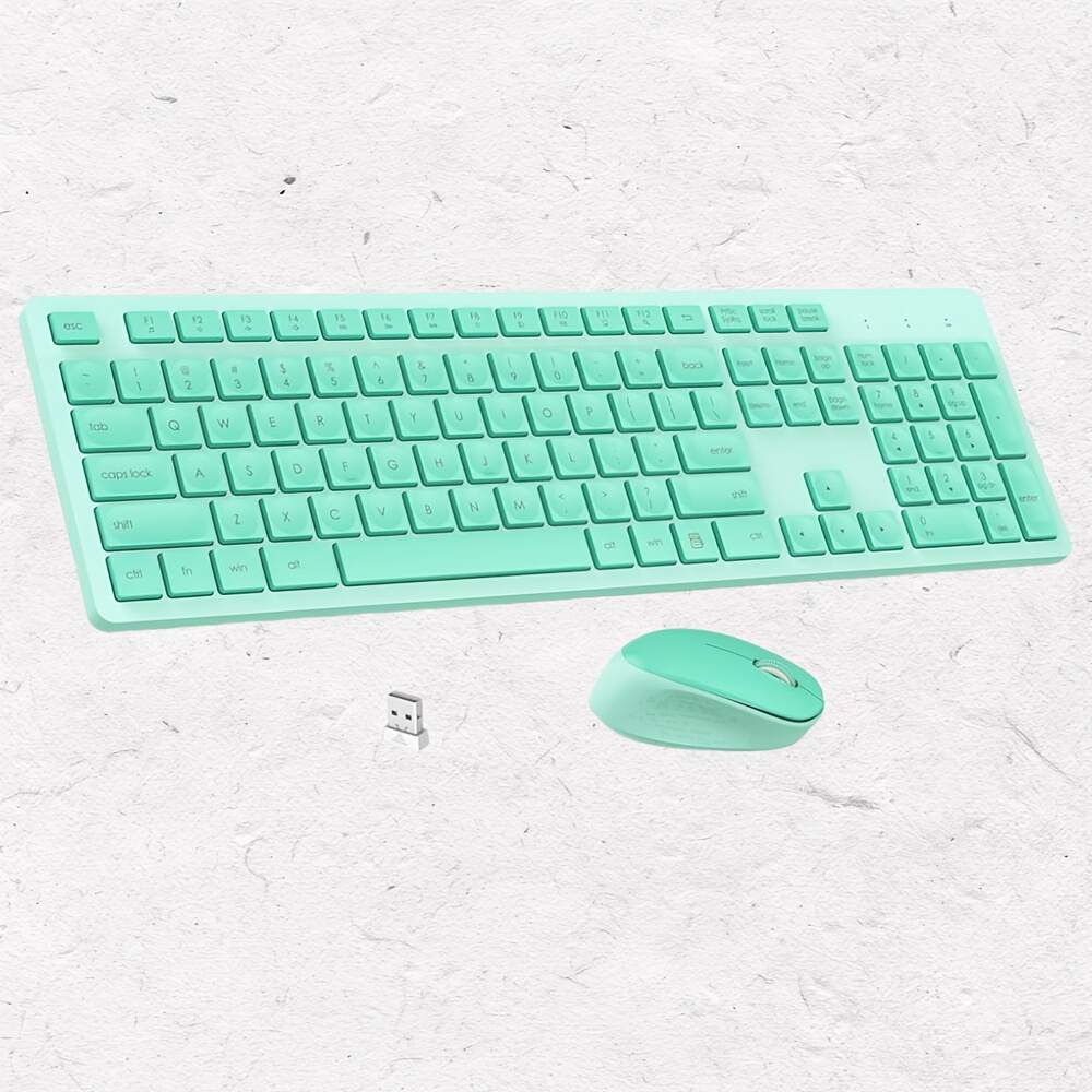 Wireless Keyboard And Mouse Set Business Office Typing Home Splash Resistant Light Sound Thin And Light Portable Durable Peripheral Keyboard And Mouse Laptop Desktop Universal [Cost-effective] Wireless Set