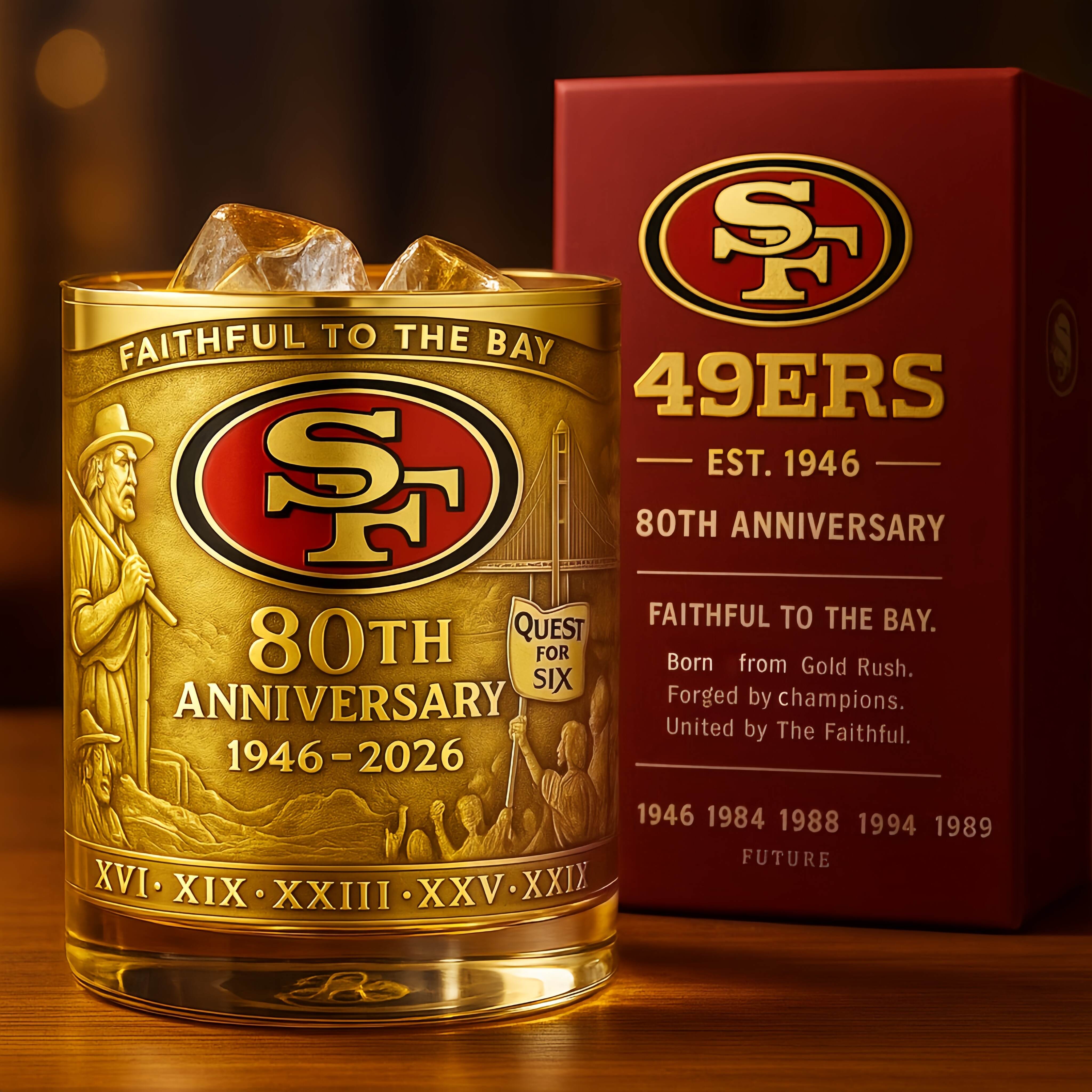 49ers 80th Anniversary Collector’s Whiskey Glass