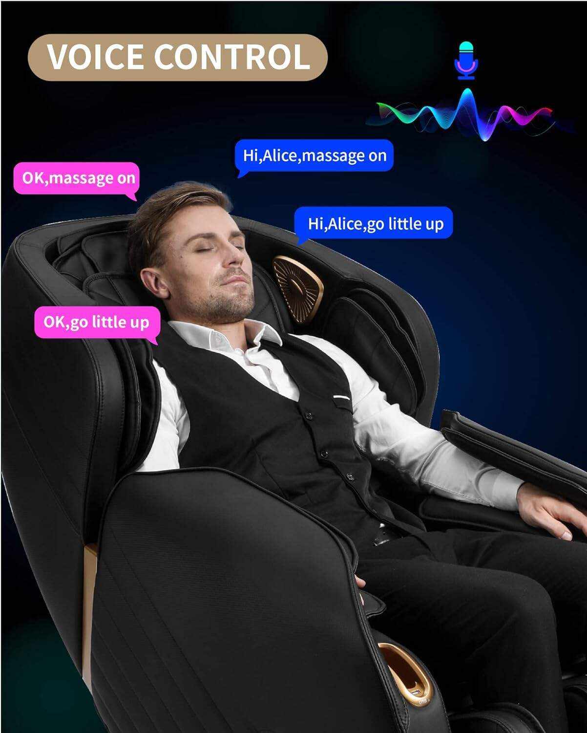 PUDO 2023 4D Massage Chair Full Body | Zero Gravity Shiatsu Massage Chairs Recliner with AI Voice with Heated SL Track Bluetooth Speaker Airbag Yoga Stretch, Foot Roller Auto Legrest (Beige)