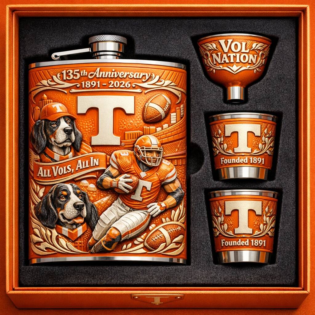 Tennessee Volunteers 135th Anniversary Flask Gift Set