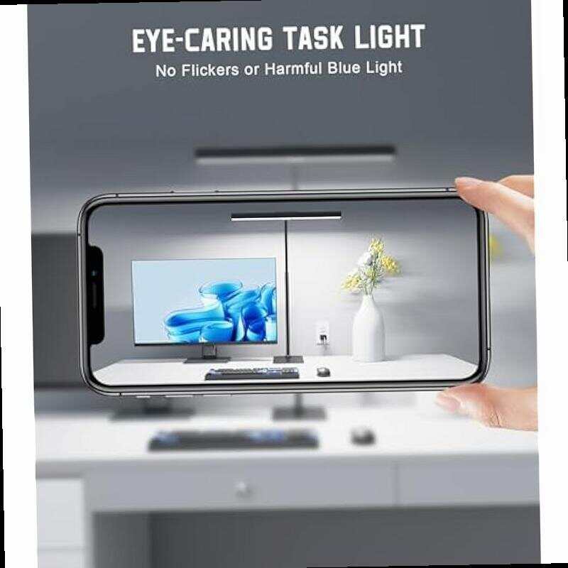 LED Desk Lamp for Home Office with Base Eye Caring Architect Task Light with Adjustable Gooseneck 12W USB Adapter Touch Control 5 Dimmable Brightness Color Tall Lamp for Work Reading Craft