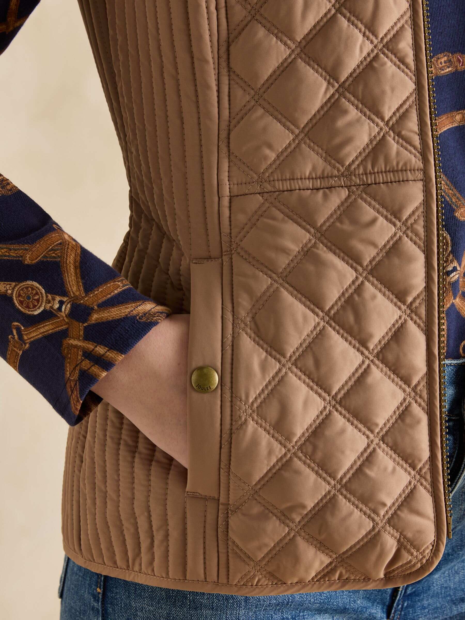 Minx Brown Showerproof Diamond Quilted Gilet