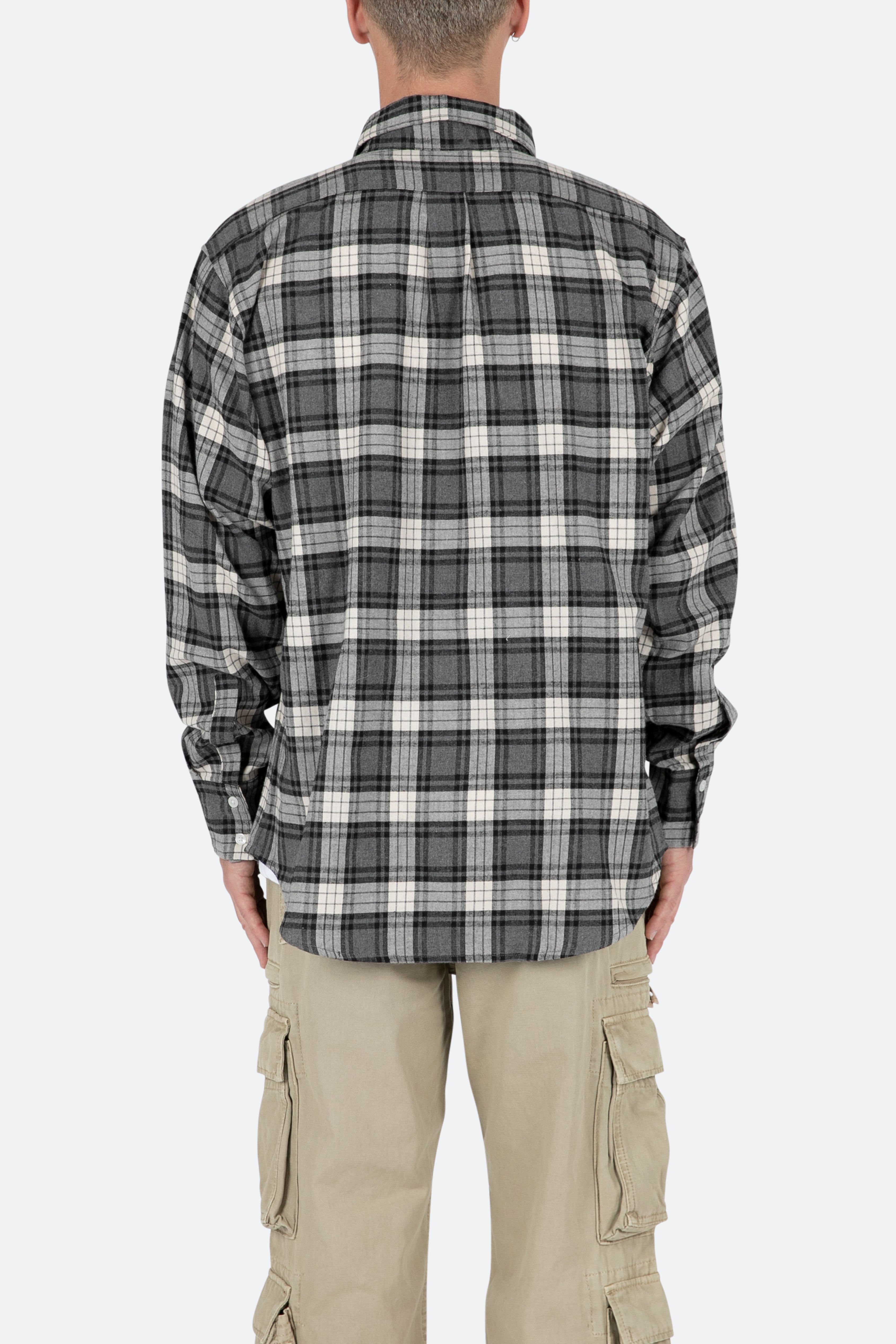 Basic Flannel Shirt - Brown/Grey