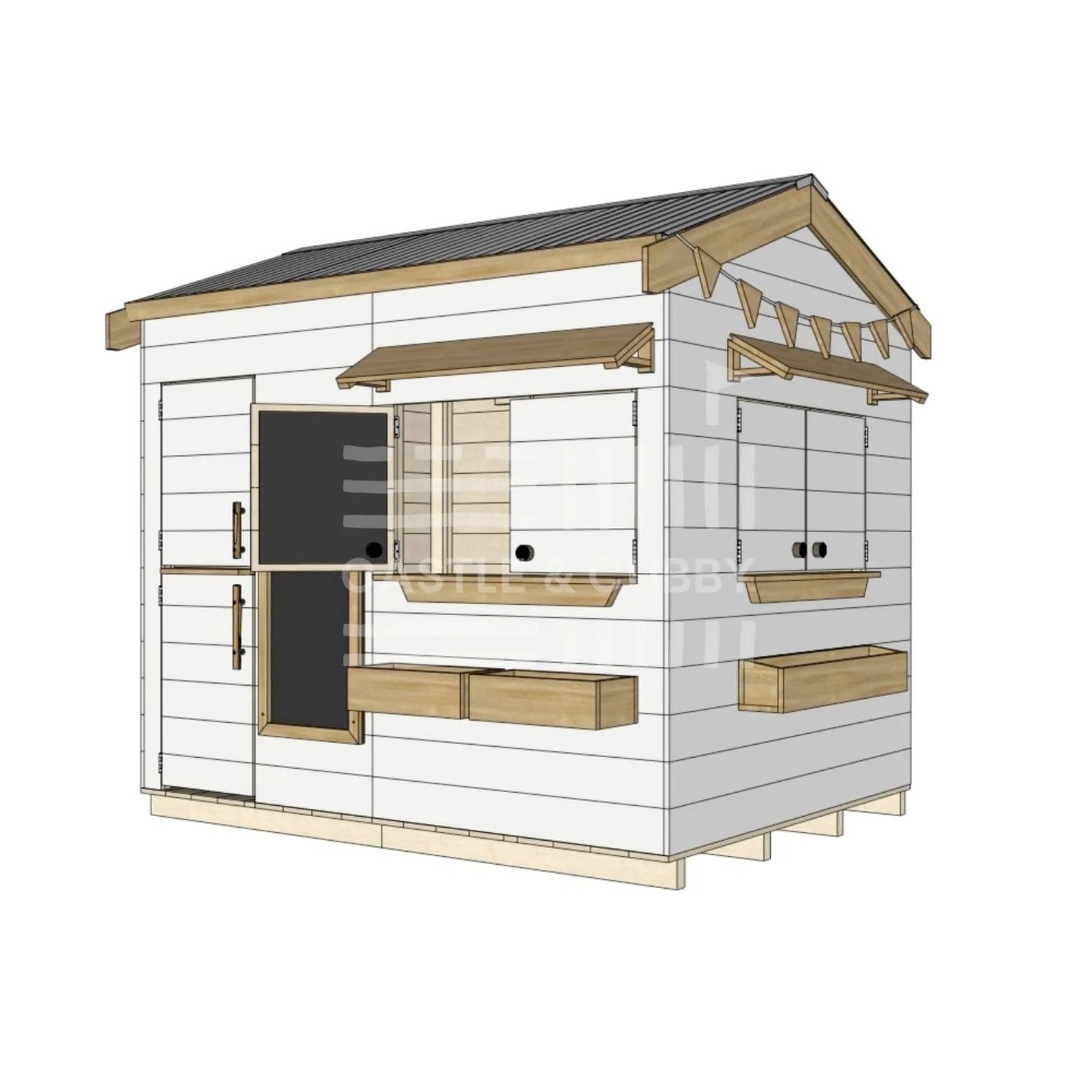 SIGNATURE STYLE: PITCHED ROOF WOODEN CUBBY HOUSES