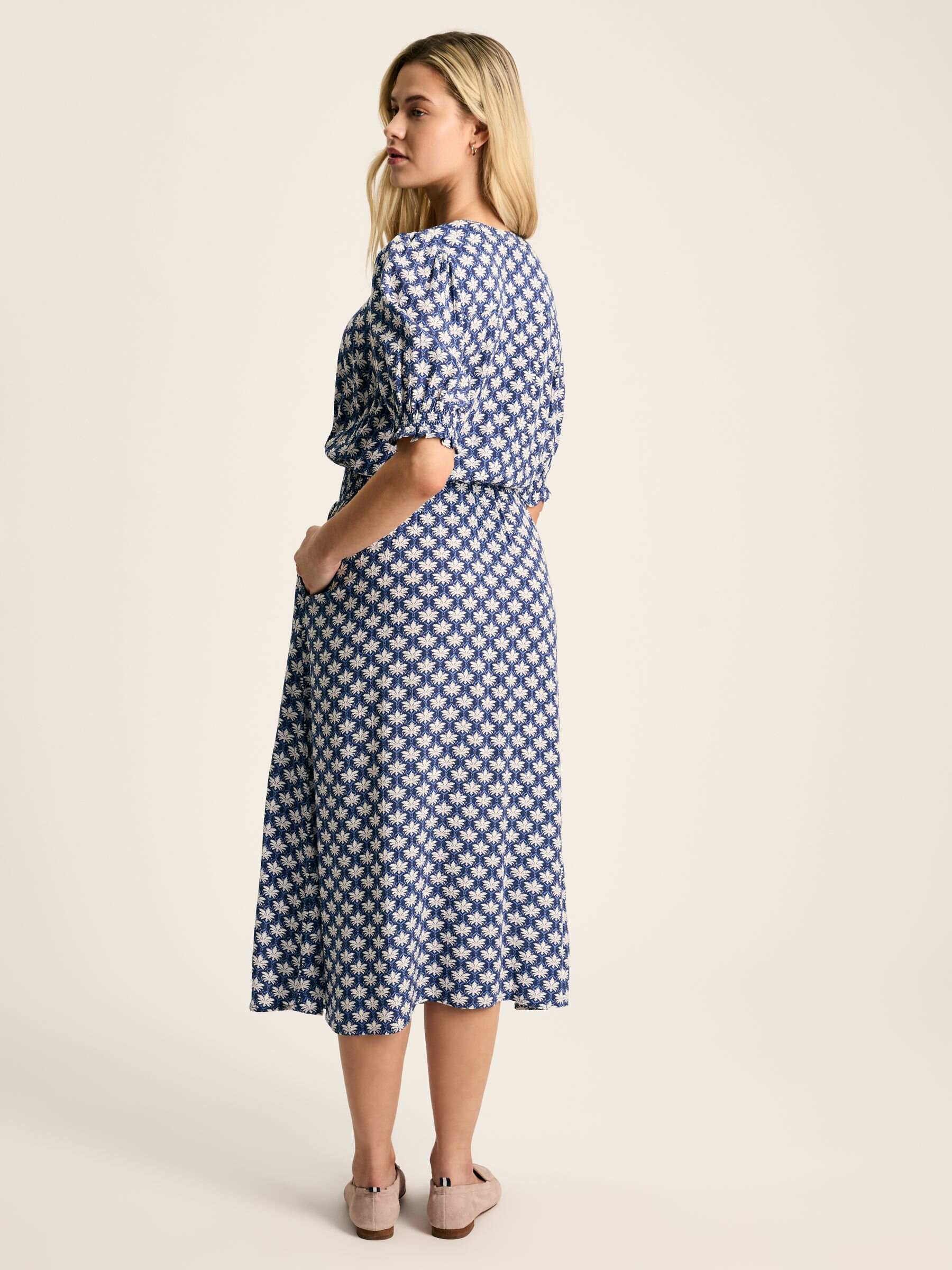 Laurie Blue Viscose Midi Dress