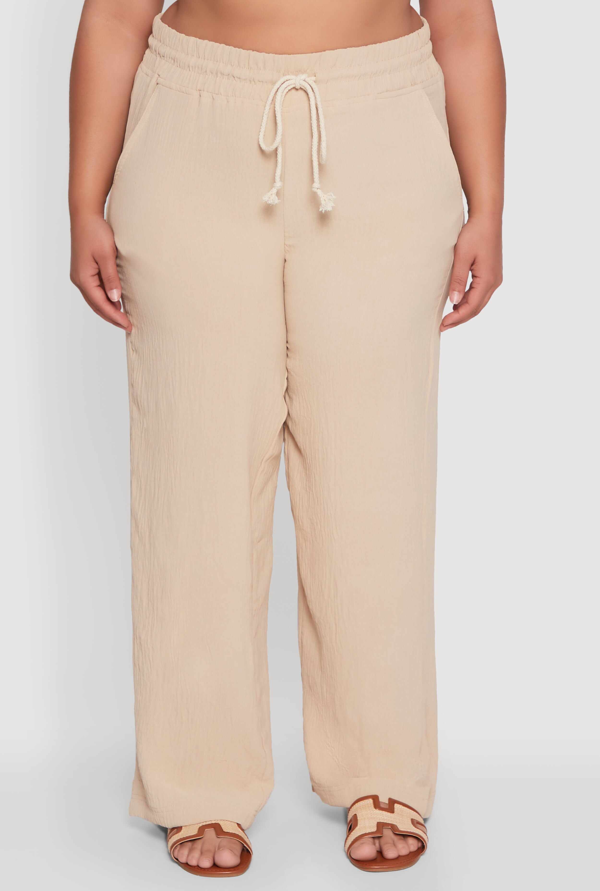 Plus Size Airy High Waisted Palazzo Pants