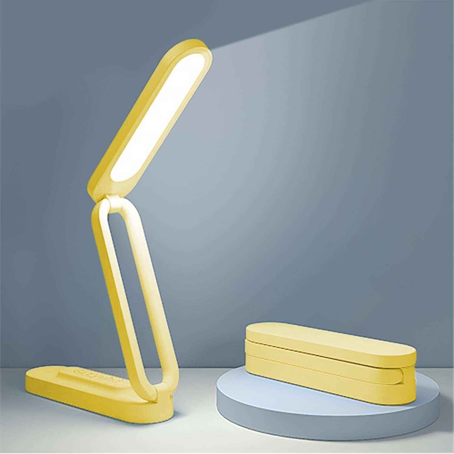 LED Desk Lamp for Office Home & Battery Operated Lamp Rechargeable Lamp Foldable & Portable Light, LED Desk Light Strip, 3 Brightness Dimmable Small Desk Lamp Wireless Reading Lamp