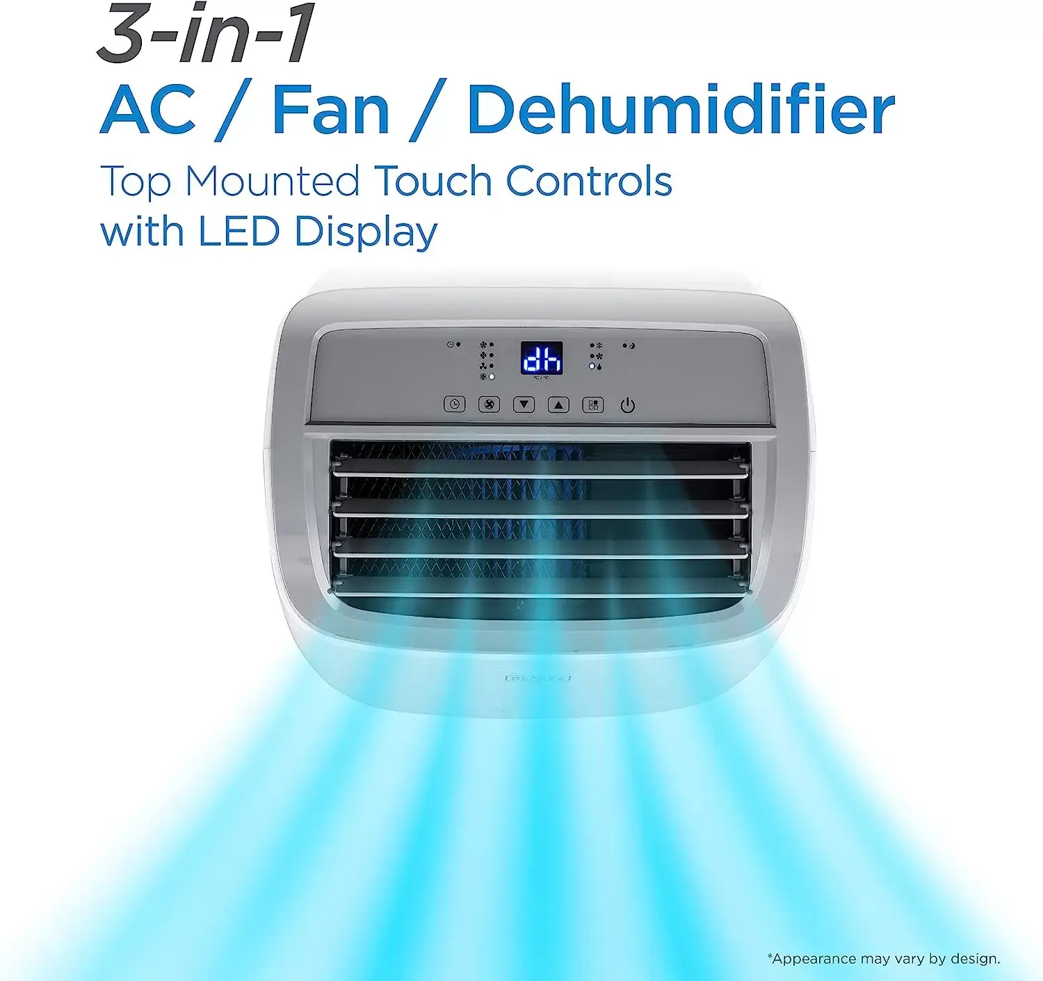 BLACK+DECKER 8,000 BTU Portable Air Conditioner up to 350 Sq. with Remote Control, White