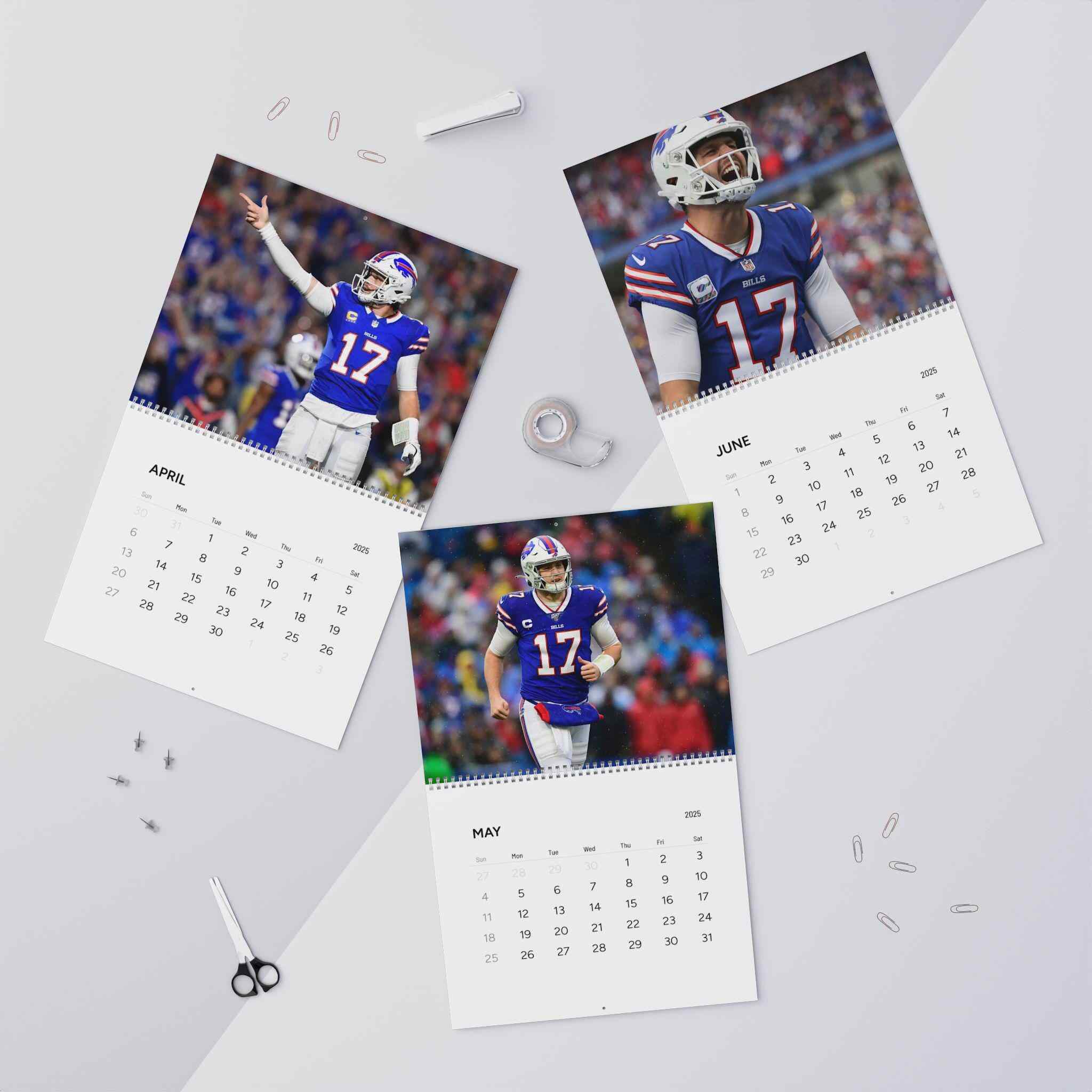 Josh Allen 2025 Wall Calendar - Celebrate Football's Rising Star All Year